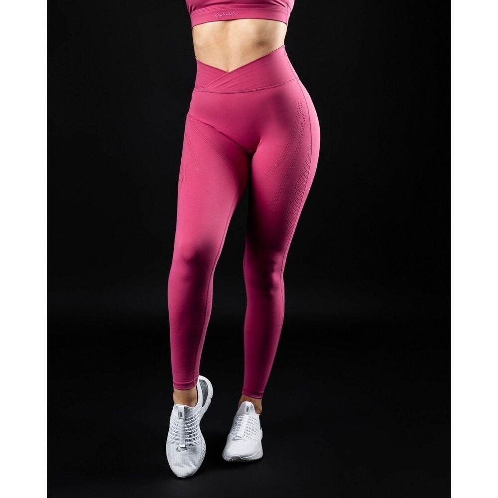 NWT Alphalete Surface Path Laser Cut Legging Rose Wine